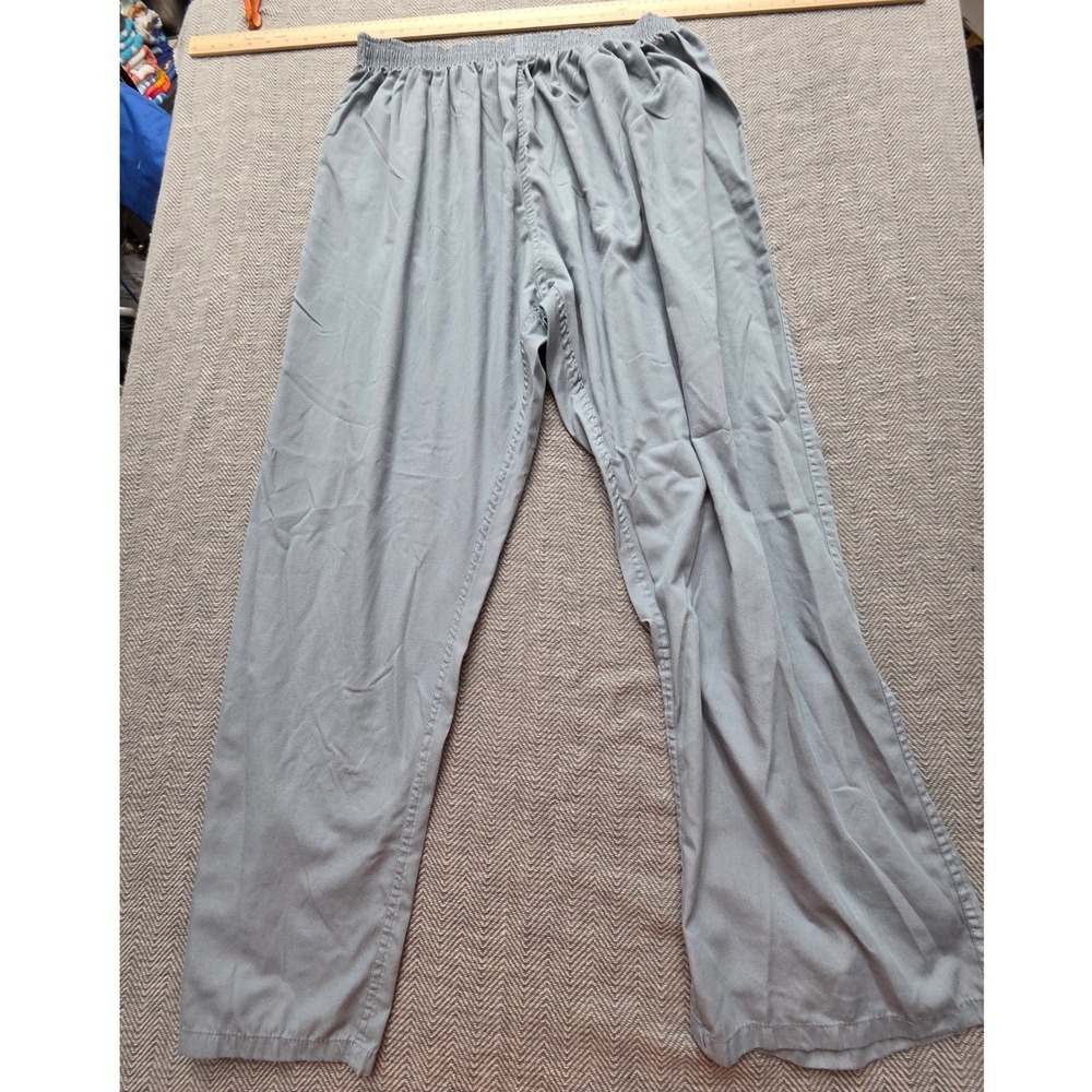 Fashion Seal Healthcare Scrub Pants 2X Blue Gray Elastic Waist Poplin Unisex